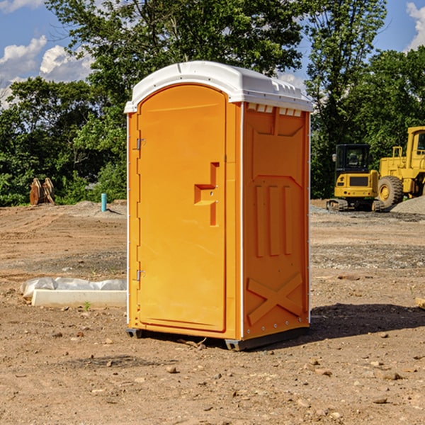 how often are the portable restrooms cleaned and serviced during a rental period in Roaring Brook PA